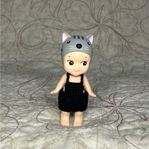 Sonny Angel crochet black overalls